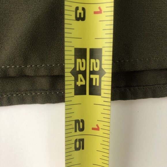 Banana Republic Blouse Ruffle V- Neck & Ruffle 2 Layer Wrist Green Tag Size XS - Picture 7 of 15